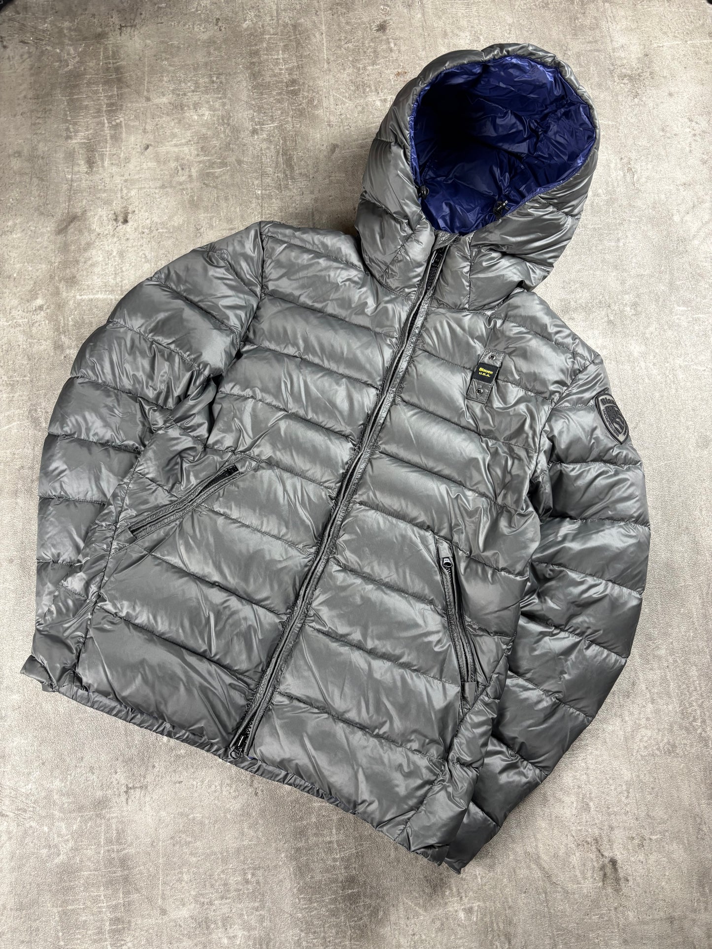Blauer Puffer M
