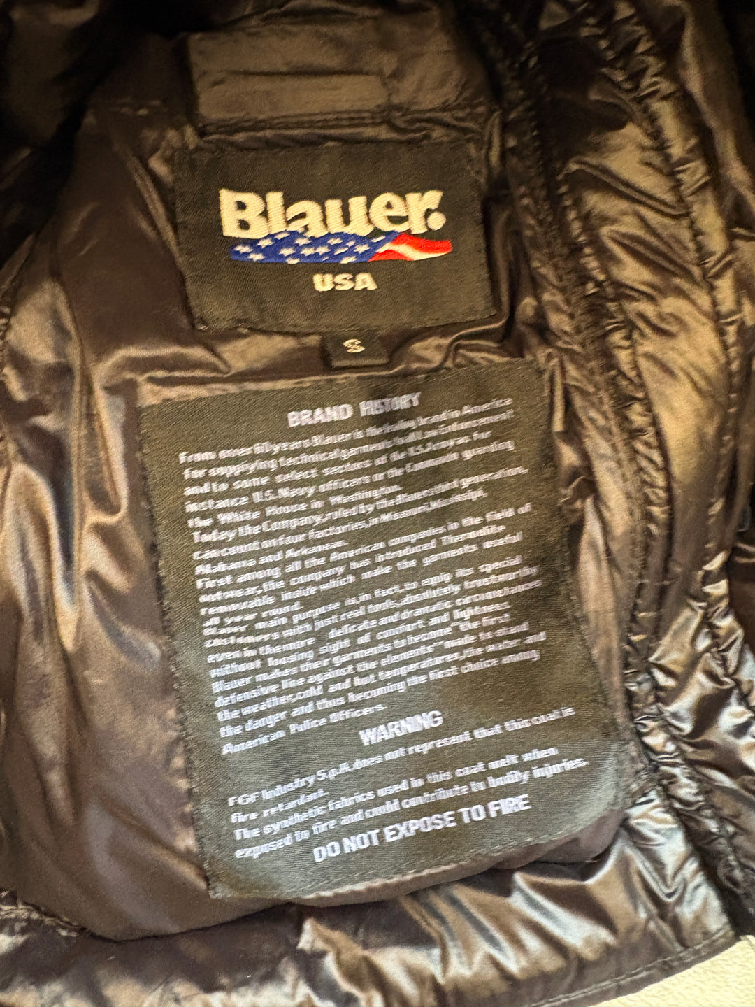 Blauer Girls Puffer Jacke S